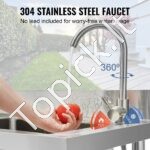 Nerūdijančio plieno kriauklė su maišytuvu ir kojomis, 43 x 33 x 22 cm. - Image 5