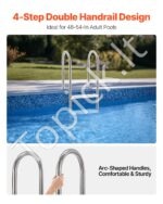 Baseino kopėtėlės – 4 pakopos, 137 cm aukščio baseinui su terasa, su porankiais | 120 kg apkrova - Image 2