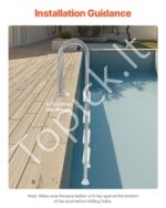 Baseino kopėtėlės – 4 pakopos, 137 cm aukščio baseinui su terasa, su porankiais | 120 kg apkrova - Image 4