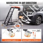 Sulankstoma viršutinė automobilio remonto platforma su ratukais 1080–1645 mm iki 180 kg - Image 4