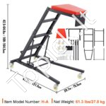 Sulankstoma viršutinė automobilio remonto platforma su ratukais 1080–1645 mm iki 180 kg - Image 6