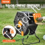 Komposteris 70 L, 360° pasukamas, daugiafunkcis, 605 x 510 x 730 mm, 20 kg talpa su pirštinėmis - Image 2