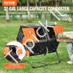 Komposteris 140 L, sukamasis dvivietis, 785 x 605 x 795 mm, 40 kg talpa su pirštinėmis - Image 2