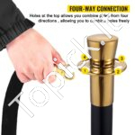 Atitvariniai stulpai su aksominė juosta, 6 vnt, juodi - Image 4