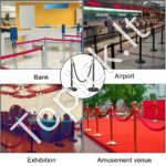 Atitvariniai stulpai su aksominė juosta, 6 vnt, juodi - Image 7