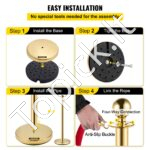 Atitvariniai stulpai su ištraukiama juosta 4 vnt, su 2 juostom, auksiniai - Image 6