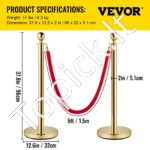 Atitvariniai stulpai su ištraukiama juosta 4 vnt, su 2 juostom, auksiniai - Image 7