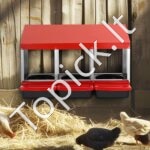 Metalinė 3 skyrių vištų lizdavietė 796x525x475mm - Image 8