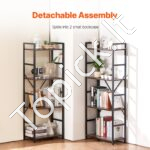 Metalinė knygų lentyna 11 pakopų 158x26x139cm - Image 5