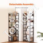 Metalinė knygų lentyna 6 pakopų 176x30x176cm - Image 5