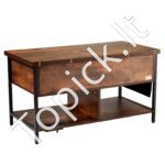 Kavos staliukas su pakeliamu viršumi rudos spalvos - Image 9