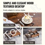 Kavos staliukas su pakeliamu viršumi 100 cm rudos spalvos - Image 5