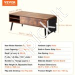 Kavos staliukas su pakeliamu viršumi 100 cm rudos spalvos - Image 6