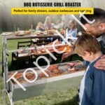 Rotacinis grilis 68 kg, 40 W, 127 cm nerūdijančio plieno anglies iešmas, skirtas BBQ, stovyklavimui ir lauko kepsninei. - Image 8