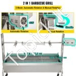 Rotacinis grilis 68 kg, 40 W, 127 cm nerūdijančio plieno anglies iešmas, skirtas BBQ, stovyklavimui ir lauko kepsninei. - Image 7