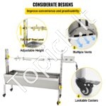 Rotacinis grilis 68 kg, 40 W, 127 cm nerūdijančio plieno anglies iešmas, skirtas BBQ, stovyklavimui ir lauko kepsninei. - Image 5