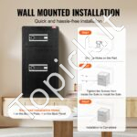 Dviejų durų baldinis seifas su slaptažodžiu ir raktu – 43 x 39 x 83 cm 156L - Image 5