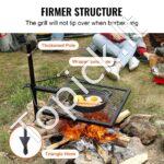 Plieninės atviros ugnies kepimo grotelės 405 x 405 mm 6 kg - Image 3