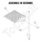 Plieninės atviros ugnies kepimo grotelės 405 x 405 mm 6 kg - Image 4