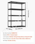 Sandėliavimo lentynos 5 pakopų 1360 kg 508x1219,2x1828,8mm - Image 7