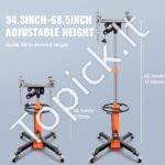 Variklių/pavarų dėžės hidraulinis domkratas su ratukais 600 kg 360° - Image 2