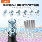 Elektrinis Dermapen mikroadatinis rašiklis (6 greičiai) su 6 adatom 0-2,5 mm - Image 2