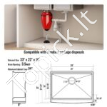 Įmontuojama virtuvės kriauklė iš 304 nerūdijančio plieno su pjaustymo lenta, kanalizacija ir sieteliu, vienas dubuo, 838,2 x 558,8 x 228,6 mm. - Image 3