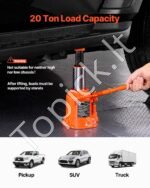 Hidraulinis domkratas 20 T 17-32cm su rankena oranžinis - Image 2