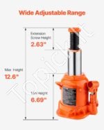 Hidraulinis domkratas 20 T 17-32cm su rankena oranžinis - Image 3