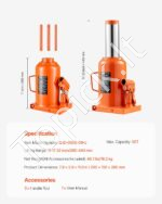 Hidraulinis domkratas 50 T 28-44cm su rankena oranžinis - Image 7