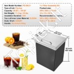 Įmontuojama 28,52 L nerūdijančio plieno ledo dėžė, 355 x 305 x 461 mm. - Image 3