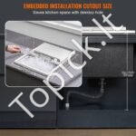 Įmontuojama 55,23 L nerūdijančio plieno ledo dėžė su slankiojančiu dangteliu, 608 x 457 x 333 mm, su išleidimo vamzdžiu ir kištuku. - Image 4