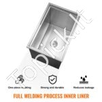 Įmontuojama 109,48 L nerūdijančio plieno ledo dėžė, 683 x 455 x 536 mm. - Image 6