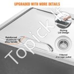 Įmontuojama 109,48 L nerūdijančio plieno ledo dėžė, 683 x 455 x 536 mm. - Image 5