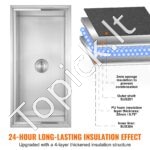 Įmontuojama 95,66 L nerūdijančio plieno ledo dėžė, 913 x 456 x 358 mm. - Image 7