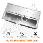 Įmontuojama 95,66 L nerūdijančio plieno ledo dėžė, 913 x 456 x 358 mm. - Image 6