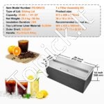 Įmontuojama 95,66 L nerūdijančio plieno ledo dėžė, 913 x 456 x 358 mm. - Image 3