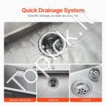 Įmontuojama virtuvės kriauklė su vienu dubeniu, nerūdijančio plieno, 40 x 45 x 19 cm. - Image 5