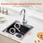 Įmontuojama virtuvės kriauklė su vienu dubeniu, nerūdijančio plieno, 40 x 45 x 19 cm. - Image 8