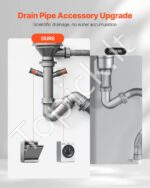 Įmontuojama virtuvės kriauklė su vienu dubeniu, nerūdijančio plieno, 50 x 43 x 19 cm. - Image 4