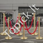 Atitvariniai stulpai su aksominė juosta, 6 vnt, auksiniai - Image 8