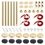 Atitvariniai stulpai su aksominė juosta, 6 vnt, auksiniai - Image 9