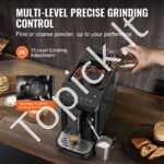 Automatinis 20 barų espreso aparatas su garų lazdele ir 15 malimo nustatymų. - Image 7