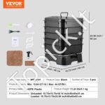 Sodo komposteris 18-50L, 400x400x650 mm, HDPE plastikas, 5 dubenys - Image 7