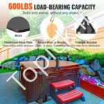 Karšto kubilo turėklas, 360° pasukamas SPA šoninis turėklas, 89-145 cm, atsparus rūdims aliuminis, 272 kg. - Image 7