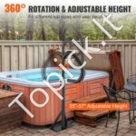 Karšto kubilo turėklas, 360° pasukamas SPA šoninis turėklas, 89-145 cm, atsparus rūdims aliuminis, 272 kg. - Image 6