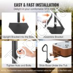 Karšto kubilo turėklas, 360° pasukamas SPA šoninis turėklas, 89-145 cm, atsparus rūdims aliuminis, 272 kg. - Image 4