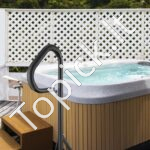 Karšto kubilo turėklas, 360° pasukamas SPA šoninis turėklas, 89-145 cm, atsparus rūdims aliuminis, 272 kg. - Image 2