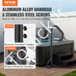 Karšto kubilo turėklas, 360° pasukamas SPA šoninis turėklas, aliuminio, 122-160 cm, 272 kg. - Image 8