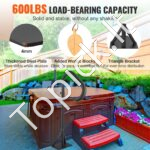 Karšto kubilo turėklas, 360° pasukamas SPA šoninis turėklas, aliuminio, 122-160 cm, 272 kg. - Image 7